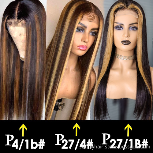 Wholesale Brazilian HD Transparent 13x4 Lace Frontal Wig Vendors Raw Virgin Cuticle Aligned Human Hair Wigs For Black Women